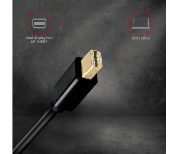 Axagon RVDM-HI14C2 Mini DisplayPort - HDMI kabel 1.8m, 4K/30Hz - 1485476 - zdjęcie 2